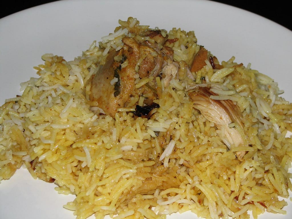 Awadhi Biryani- (From Kebabs to Biryanis: A Gourmet Tour of 8 Awadhi Dishes) (image source: Wikimedia Commons)