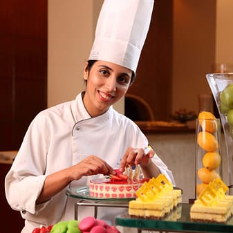 Chef Rashna Elavia, Executive Pastry Chef, The Leela Mumbai makes a Yule log